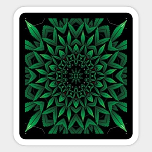 cool weed mandala to mesmersie your friends Sticker